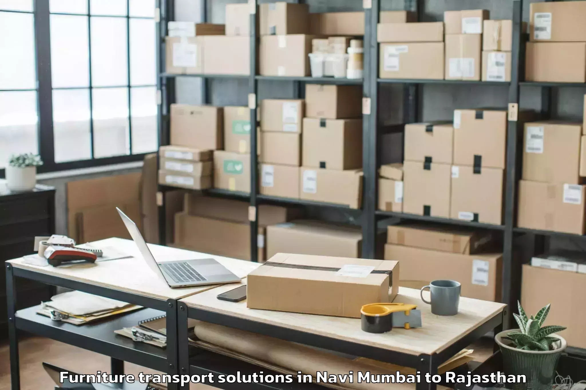 Affordable Navi Mumbai to Ladnun Furniture Transport Solutions